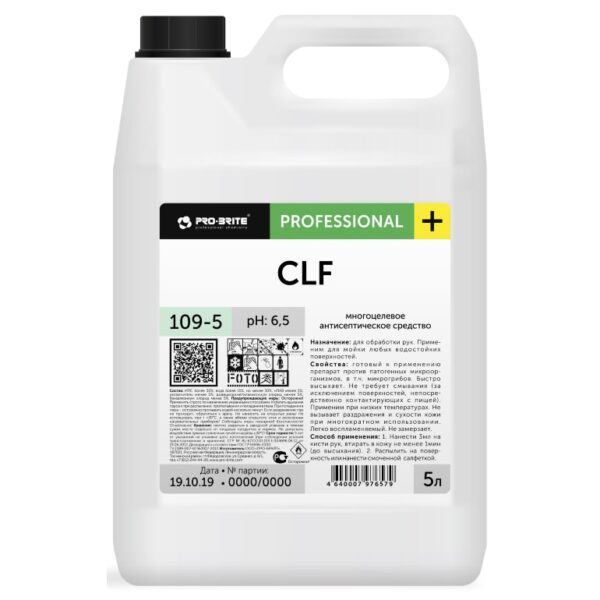 CLF антисептик на спиртовой основе для рук и поверхностей 5 л