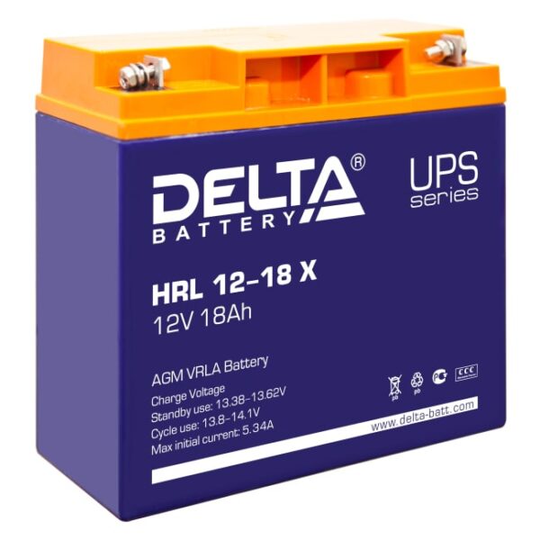 HRL 12-18 X аккумулятор 18Ач 12В Delta