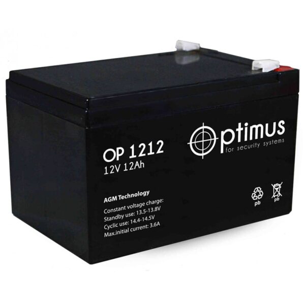 OP 1212 аккумулятор 12Ач 12В Optimus