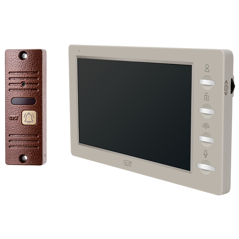 CTV-DP3702 Gamma (бежевый+бронза) комплект видеодомофона