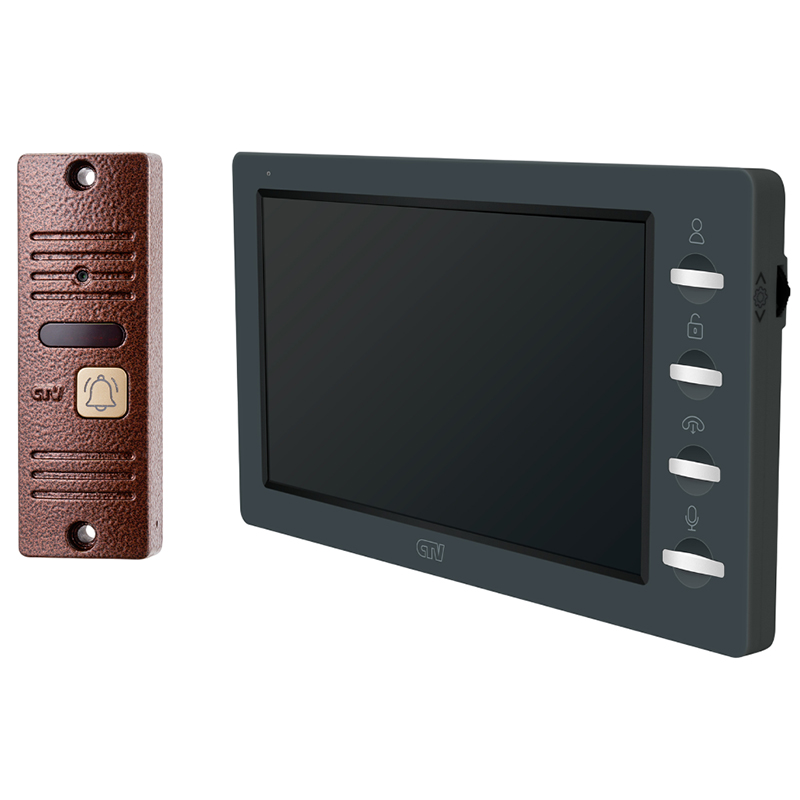 CTV-DP3702 Gamma (черный+бронза) комплект видеодомофона