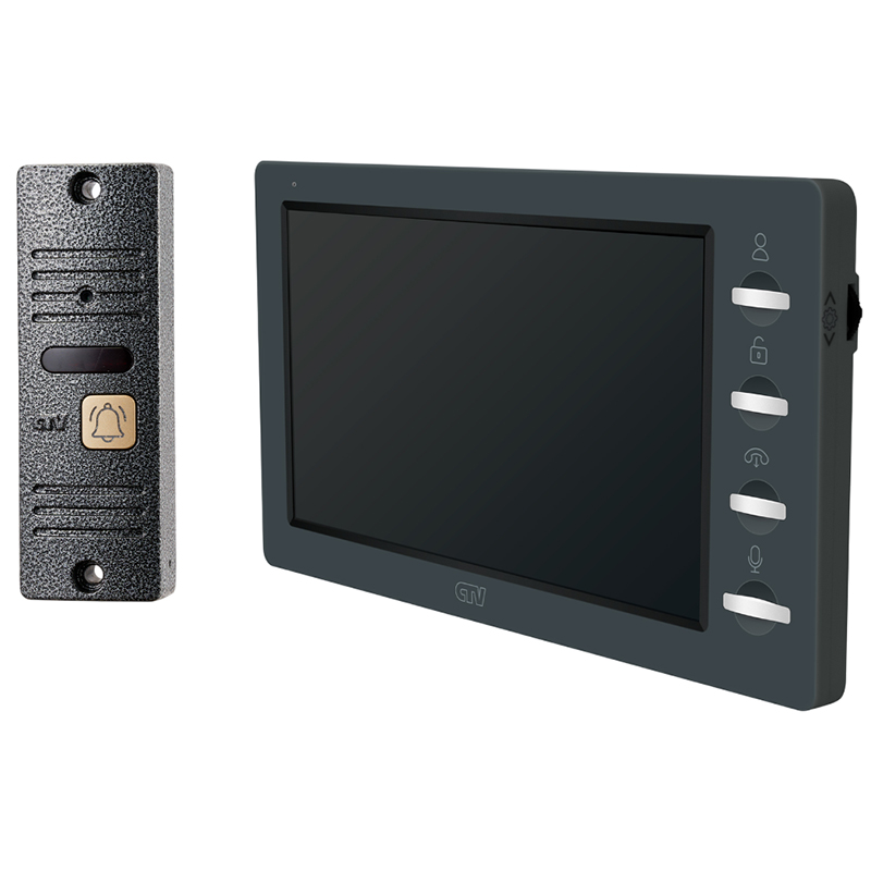 CTV-DP3702 Gamma (черный+серебро) комплект видеодомофона