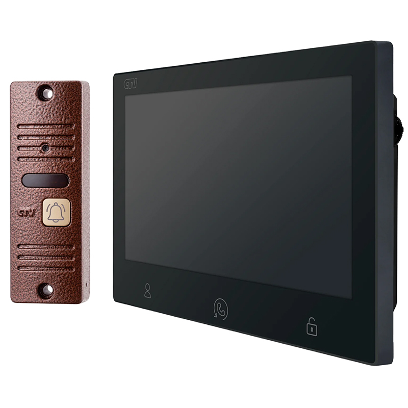 CTV-DP3713 Astra Plus (черный+бронза) комплект видеодомофона