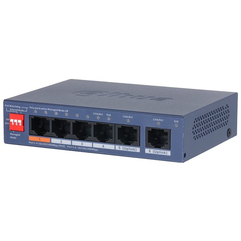 DH-CS4006-4GT-60-V2 PoE коммутатор Dahua