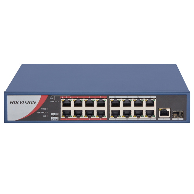 DS-3E0318P-E/M(B) PoE коммутатор Hikvision