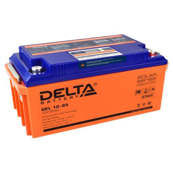 GEL 12-65 аккумулятор 65Ач 12В Delta