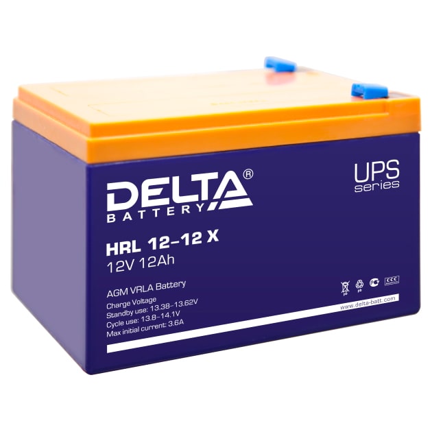 HRL 12-12 X аккумулятор 12Ач 12В Delta