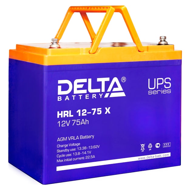 HRL 12-75 X аккумулятор 75Ач 12В Delta