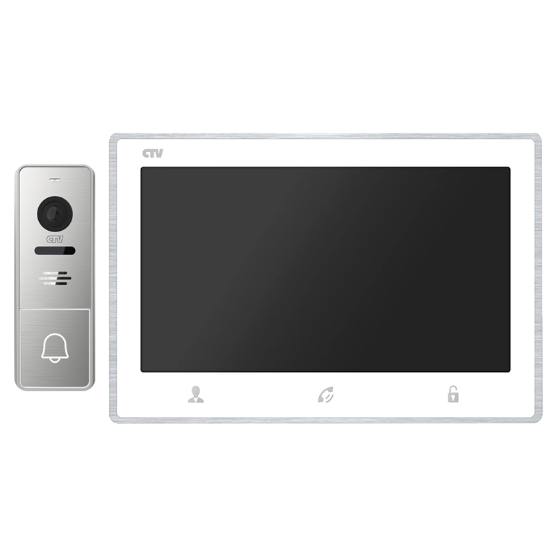 KIT 2703 (белый + серебро) комплект видеодомофона CTV