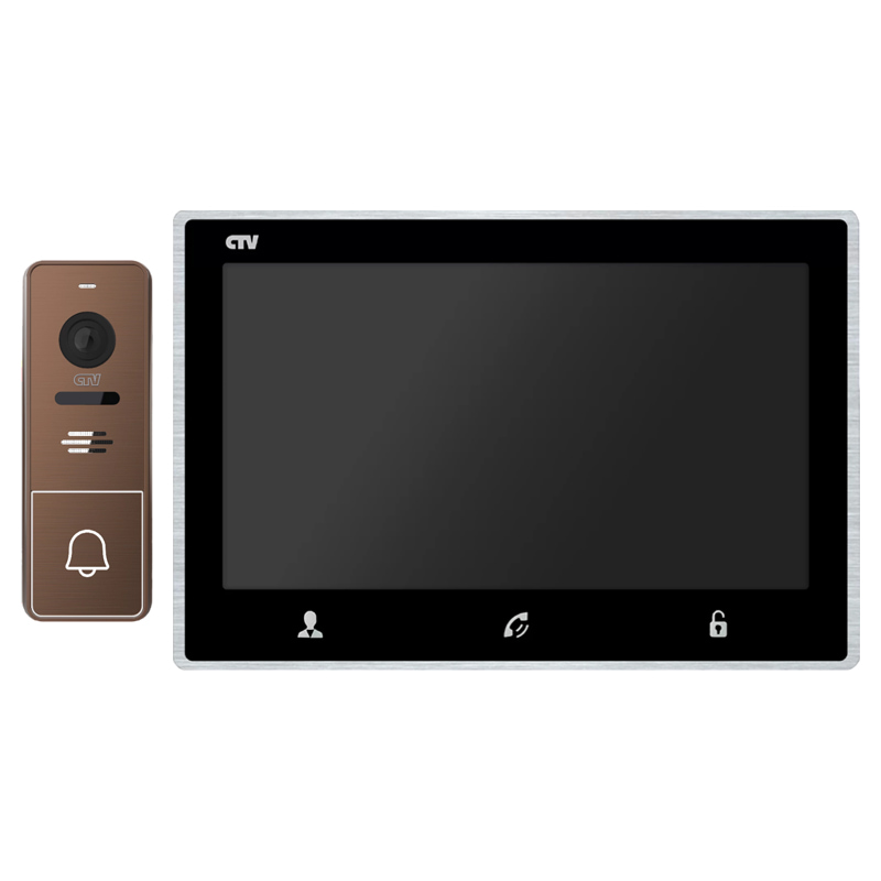 KIT 2703 (черный + бронза) комплект видеодомофона CTV