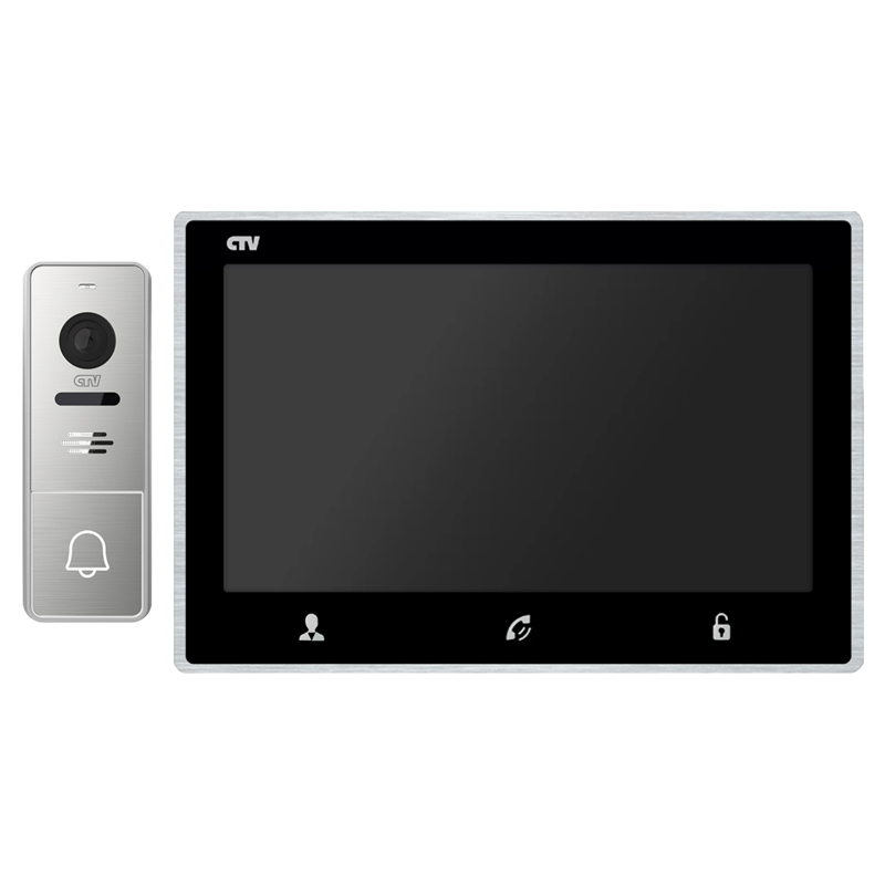 KIT 2703 (черный + серебро) комплект видеодомофона CTV