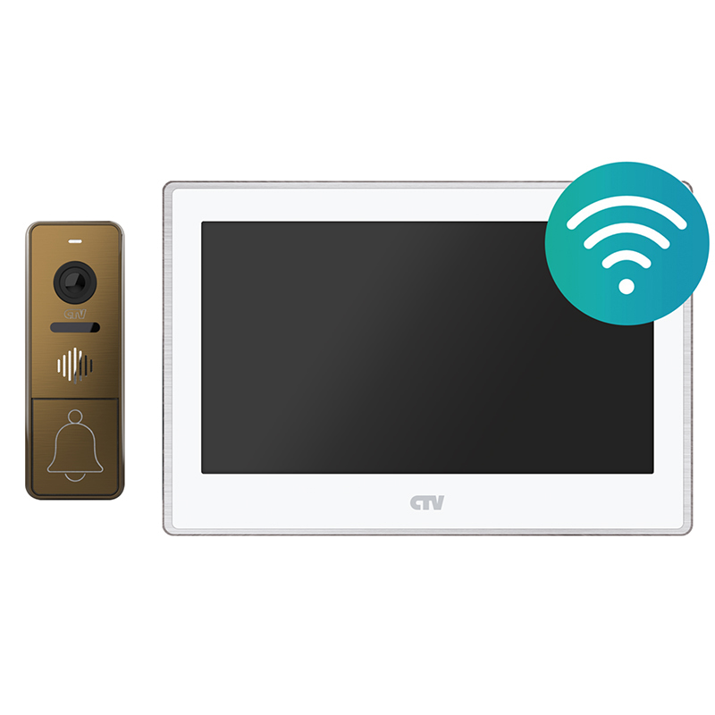 KIT 5702 NG (белый + бронза) комплект видеодомофона CTV