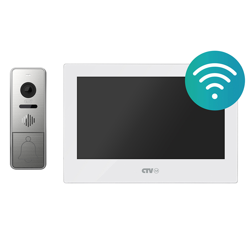 KIT Cloud 7 (белый + серебро) комплект видеодомофона CTV