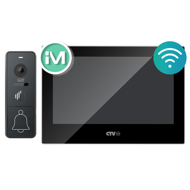 KIT Cloud 7 (черный + графит) комплект видеодомофона CTV