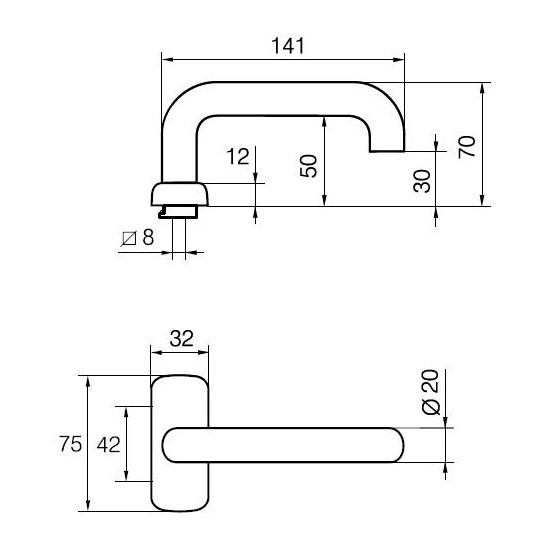 Престо 3-20/0650 AI/Aho комплект ручек Abloy