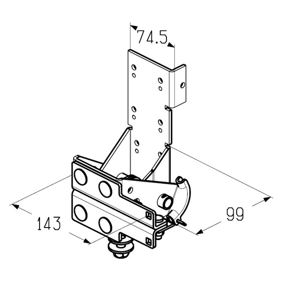 RBI-40.110L кронштейн роликовый нижний Alutech