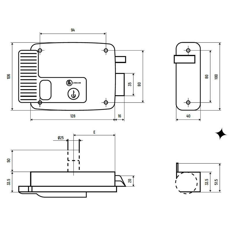 RL-730.60.3 электромеханический замок Logoline