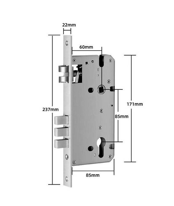 Распашная 3х ригельная мортиза 60х85 ( планка 24х240 )