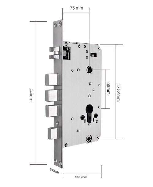 Распашная 3х ригельная мортиза 75X68
