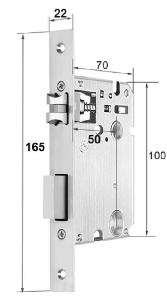 Распашная мортиза без цилиндра 50/165