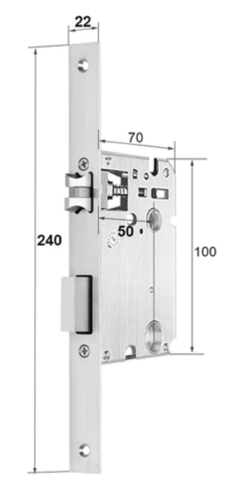 Распашная мортиза без цилиндра 50/240