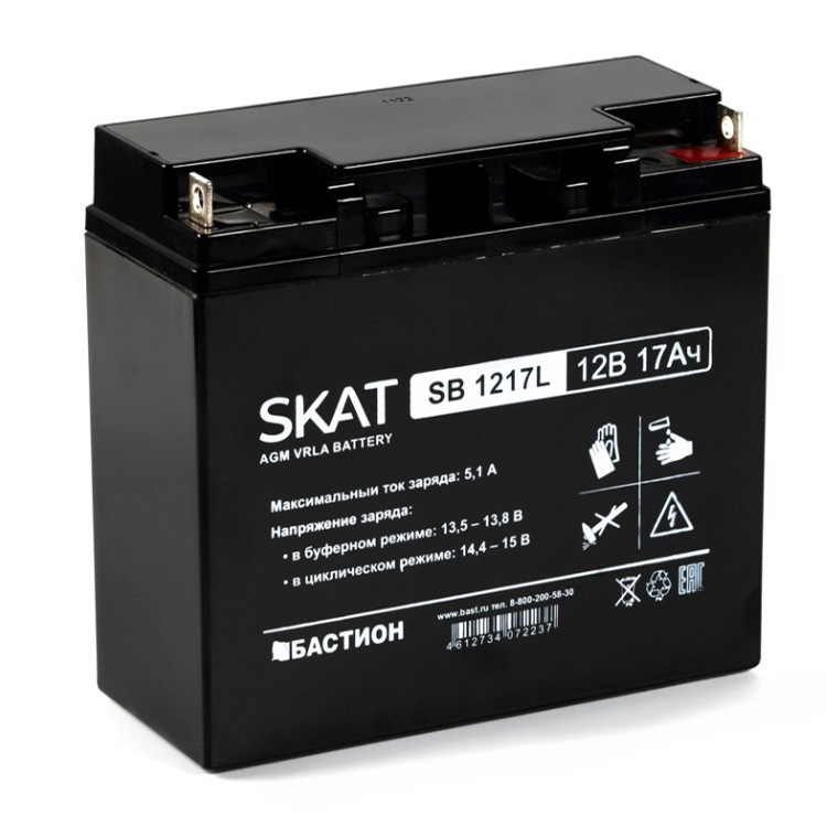 SKAT SB 1217L аккумулятор 17Ач 12В Бастион