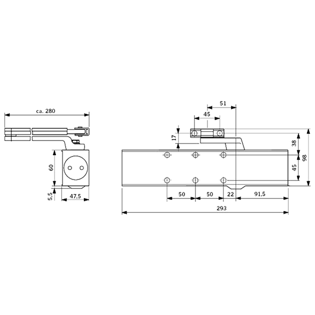 TS-83 BC+DC EN3-6 (черный) дверной доводчик Dorma