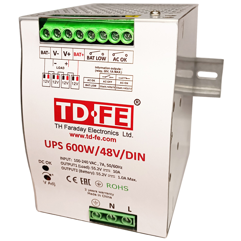 UPS 600W/48V/DIN блок бесперебойного питания Faraday