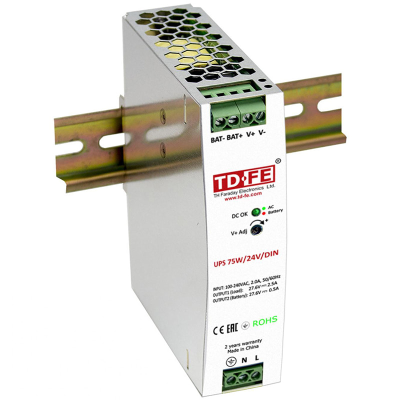 UPS 75W/24V/DIN блок бесперебойного питания Faraday