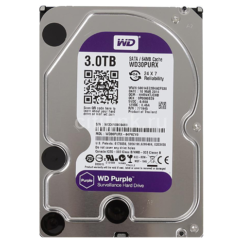 Жесткий диск 3Тб WD серия Purple (WD33PURZ