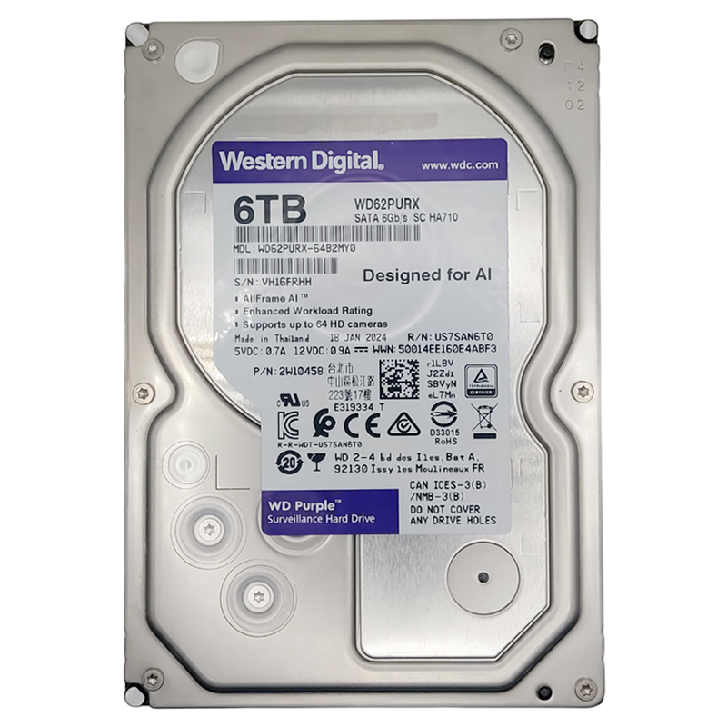 Жесткий диск 6Тб WD серия Purple (WD62PURX) (CN)