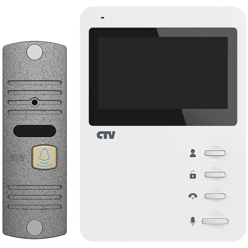 CTV-DP1400N (белый+серебро) комплект видеодомофона