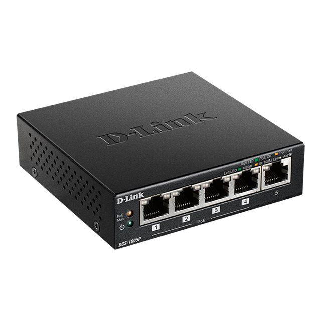 DES-1005P/B1A PoE коммутатор D-link