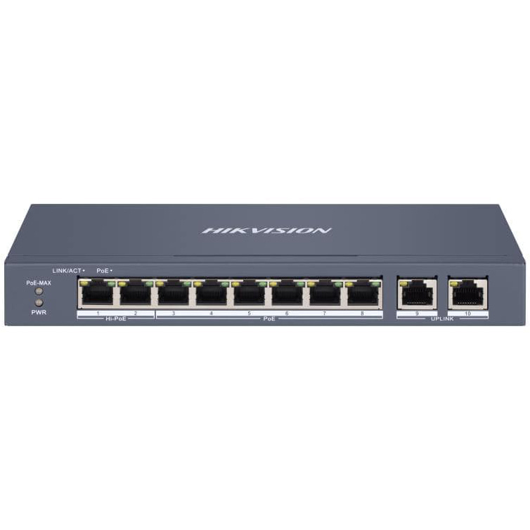 DS-3E1310HP-EI PoE коммутатор Hikvision
