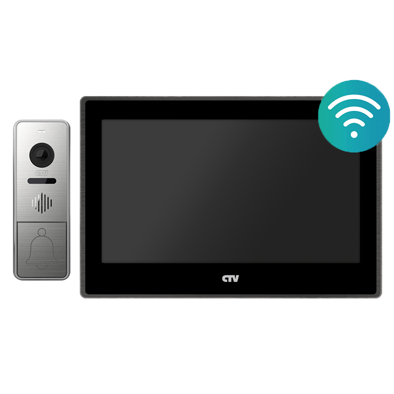 KIT 5702 NG (черный + серебро) комплект видеодомофона CTV