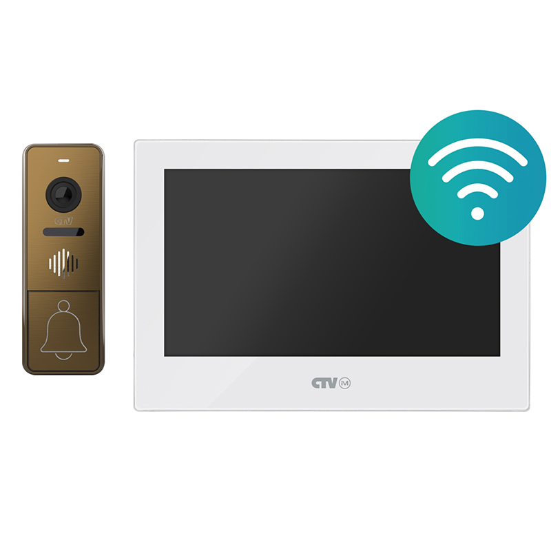 KIT Cloud 7 (белый + бронза) комплект видеодомофона CTV