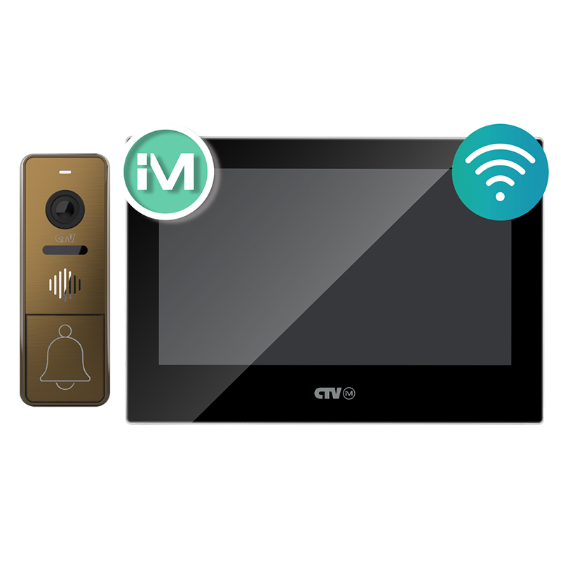 KIT Cloud 7 (черный + бронза) комплект видеодомофона CTV