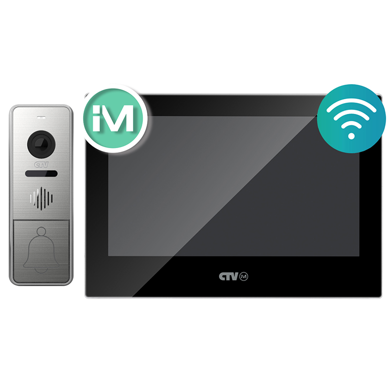 KIT Cloud 7 (черный + серебро) комплект видеодомофона CTV