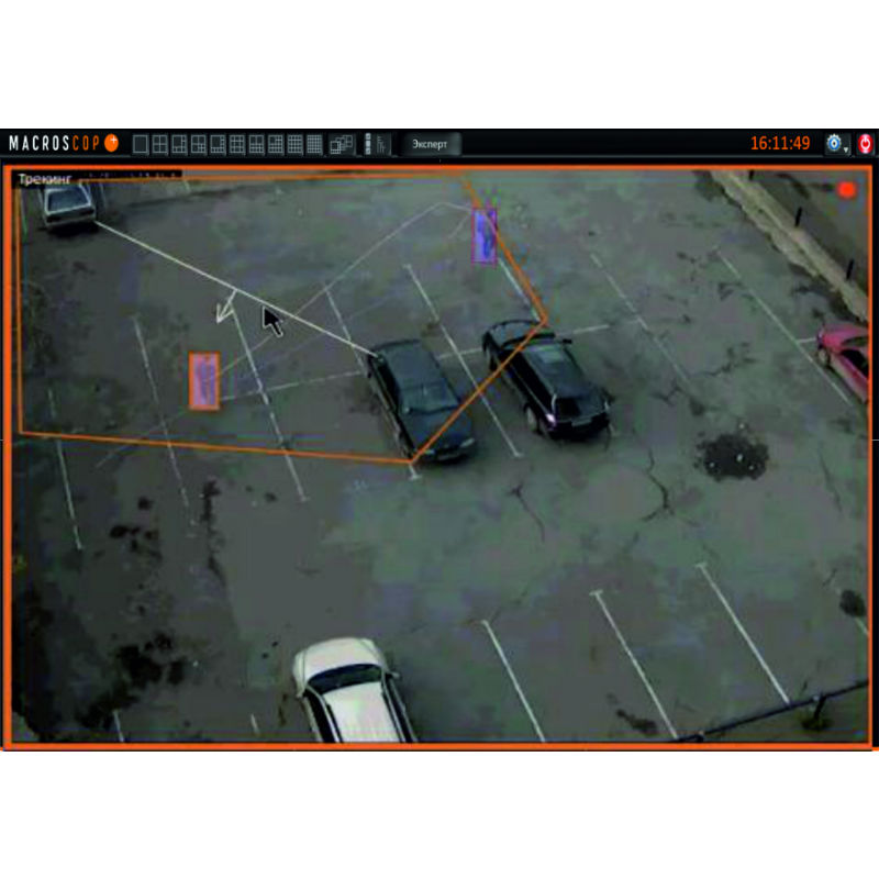 Модуль отслеживания движущихся объектов (трекинг) на 1 IP камеру Macroscop