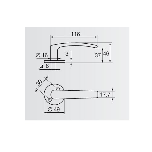 Поларита 16/001 Zn/HCR комплект ручек Abloy