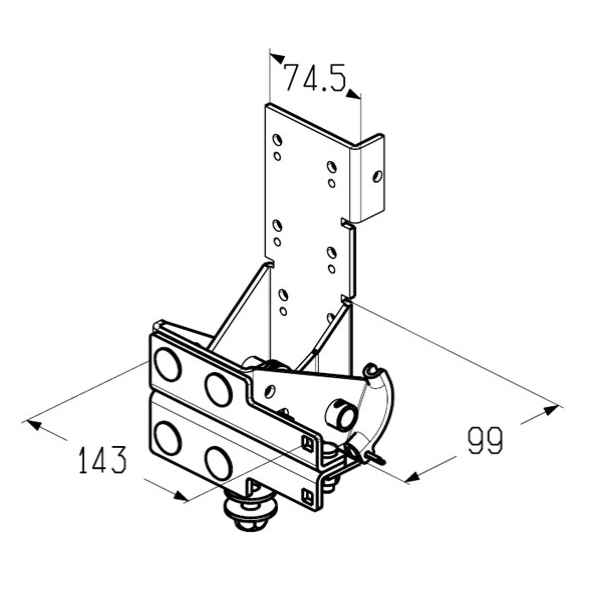 RBI-40.110R кронштейн роликовый нижний Alutech