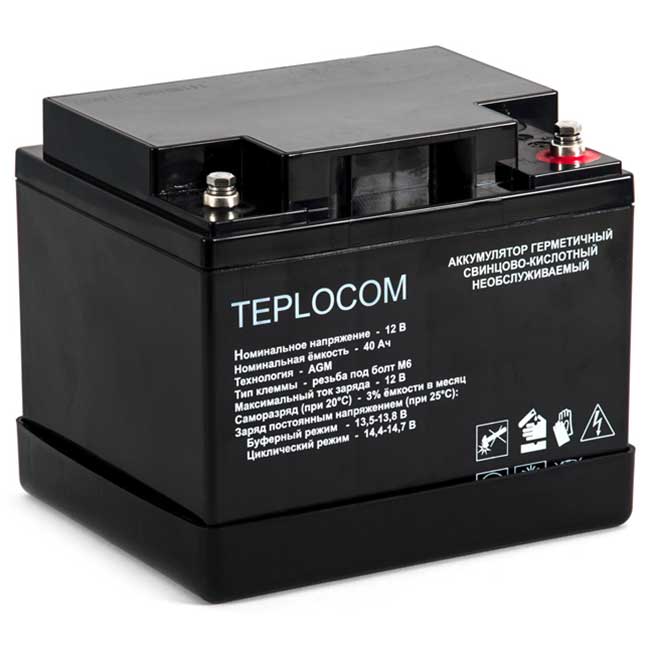 TEPLOCOM 40Ач аккумулятор Бастион