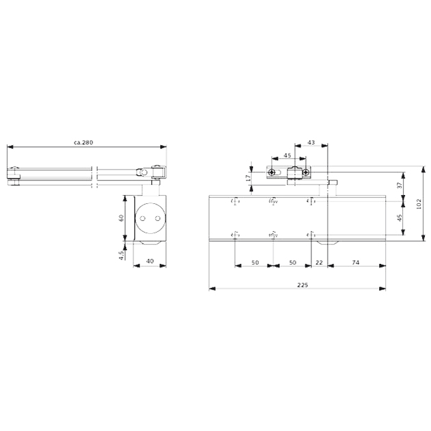 TS-73V (темно-коричневый) дверной доводчик Dorma