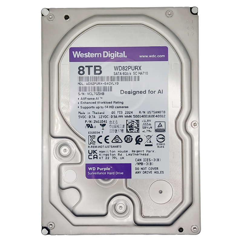 Жесткий диск 8Тб WD серия Purple (WD82PURX) (CN)